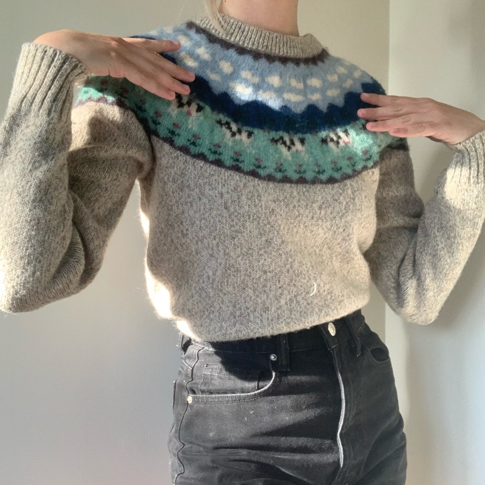 vintage wool cow sweater